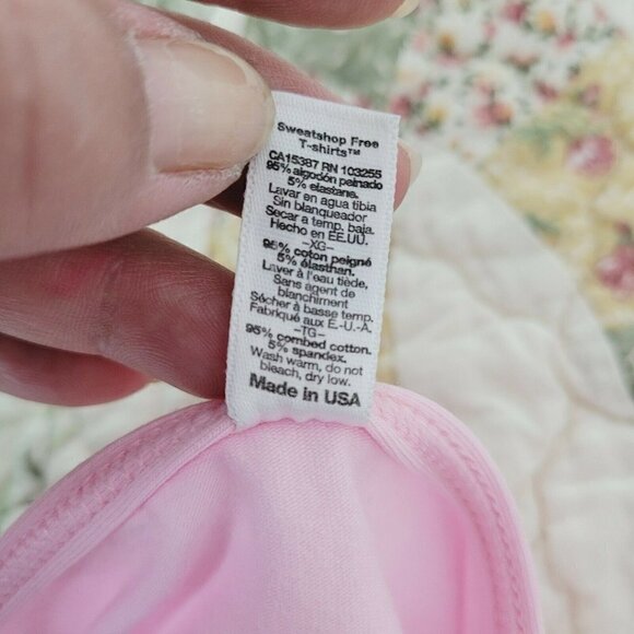 American Apparel Lg Classic Girl Angeleigh Anastasio Cropped Tank Top Pink Y2K - Picture 8 of 9